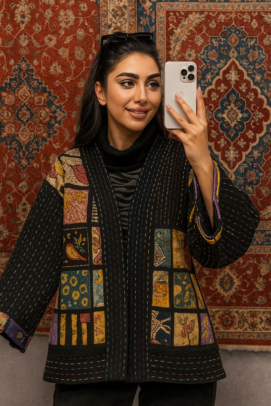 کت پشمی زنانه سنتی کپی