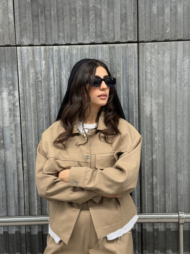 ترنچ کت کتان زارا با آستر نسکافه ای